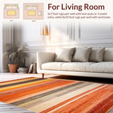 Ultra Soft Area Rug, Non Slip, Stain Resistant, Washable Area Rugs for Living Room, Bedroom, Striking Modern Lattice Motif(Orange)