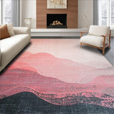 Ultra Soft Area Rug, Non Slip, Stain Resistant, Washable Area Rugs for Living Room, Bedroom, Blush Cascade Rug: Modern Ombre Design, Abstract Artistry(Pink)