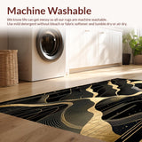 Elegant Black Gold Geometric Waves(Black)