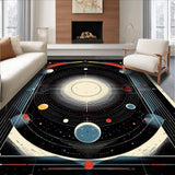 Ultra Soft Area Rug, Non Slip, Stain Resistant, Washable Area Rugs for Living Room, Bedroom, Chic Colorful Circle Aesthetic(Red)