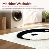 Ultra Soft Area Rug, Non Slip, Stain Resistant, Washable Area Rugs for Living Room, Bedroom, Harmony Symbol Aesthetic Bathroom Washable Carpet(Black)