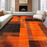 Ultra Soft Area Rug, Non Slip, Stain Resistant, Washable Area Rugs for Living Room, Bedroom, Dynamic Modern Optical Design(Orange)