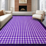 Ultra Soft Area Rug, Non Slip, Stain Resistant, Washable Area Rugs for Living Room, Bedroom, Dynamic Curvilinear Checkerboard Style(Purple)