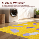 Ultra Soft Area Rug, Non Slip, Stain Resistant, Washable Area Rugs for Living Room, Bedroom, Vibrant Quirky Butter Motif(Yellow)