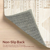 Boho Chic Area Textured Geometric Design(Beige)