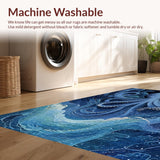 Ultra Soft Area Rug, Non Slip, Stain Resistant, Washable Area Rugs for Living Room, Bedroom, Nautical Theme Art Rug - Sea Monster Graphic Indoor Carpet(Blue)