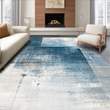 Ultra Soft Area Rug, Non Slip, Stain Resistant, Washable Area Rugs for Living Room, Bedroom, Sophisticated Ombre Rug in Distressed Blue and Beige Tones for Any Space(Blue)