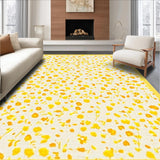 Ultra Soft Area Rug, Non Slip, Stain Resistant, Washable Area Rugs for Living Room, Bedroom, Elegant Daisy Pattern in Soft Neutrals(Yellow)