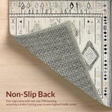 Ultra Soft Area Rug, Non Slip, Stain Resistant, Washable Area Rugs for Living Room, Bedroom, Stylish Rustic Ogee Pattern(Beige)