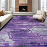 Ultra Soft Area Rug, Non Slip, Stain Resistant, Washable Area Rugs for Living Room, Bedroom, Modern Psychedelic Color Burst(Purple)