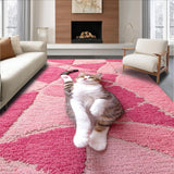 Ultra Soft Area Rug, Non Slip, Stain Resistant, Washable Area Rugs for Living Room, Bedroom, Modern Washable Cartoon Cat Playroom Carpet(Pink)