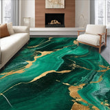 Ultra Soft Area Rug, Non Slip, Stain Resistant, Washable Area Rugs for Living Room, Bedroom, Art Deco Inspired Color Harmony(Green)