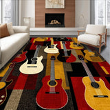 Chic Abstract Red and Yellow Composition(Black)