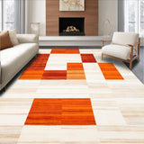 Ultra Soft Area Rug, Non Slip, Stain Resistant, Washable Area Rugs for Living Room, Bedroom, Striking Organic Patterned Visual(Orange)