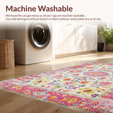 Ultra Soft Area Rug, Non Slip, Stain Resistant, Washable Area Rugs for Living Room, Bedroom, Soft Yellow Petal Accents(White)