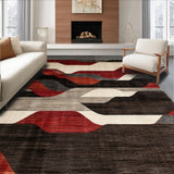 Ultra Soft Area Rug, Non Slip, Stain Resistant, Washable Area Rugs for Living Room, Bedroom, Elegant Natural Patterned Appeal(Red)