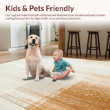 Ultra Soft Area Rug, Non Slip, Stain Resistant, Washable Area Rugs for Living Room, Bedroom, Neutral Boho with Faded Mottled Texture and Creamy Beige Highlights(Beige)