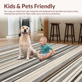 Ultra Soft Area Rug, Non Slip, Stain Resistant, Washable Area Rugs for Living Room, Bedroom, Artful Modern Earthy Composition(Gray)