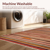Ultra Soft Area Rug, Non Slip, Stain Resistant, Washable Area Rugs for Living Room, Bedroom, Dynamic Ethnic Print with Bold Colors(Brown)