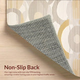 Beige Round Featuring Modern Minimalist Circular Line Art Design(Beige)