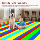 Ultra Soft Area Rug, Non Slip, Stain Resistant, Washable Area Rugs for Living Room, Bedroom, Lively Modern Color Splash Motif(Red)