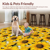 Ultra Soft Area Rug, Non Slip, Stain Resistant, Washable Area Rugs for Living Room, Bedroom, Radiant Yellow Organic Rustic Flair(Yellow)
