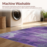 Ultra Soft Area Rug, Non Slip, Stain Resistant, Washable Area Rugs for Living Room, Bedroom, Modern Psychedelic Color Burst(Purple)