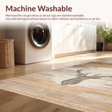 Ultra Soft Area Rug, Non Slip, Stain Resistant, Washable Area Rugs for Living Room, Bedroom, Elegant Rustic Shaggy Texture(Beige)