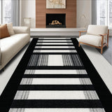 Ultra Soft Area Rug, Non Slip, Stain Resistant, Washable Area Rugs for Living Room, Bedroom, Zebra Dance Graphic Stripe Accent Rug Modern Floor Art(Black)