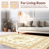 Artistic Medallion Area With Easy Clean Non Slip Design(Beige)