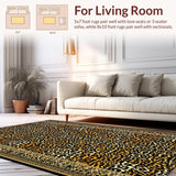 Ultra Soft Area Rug, Non Slip, Stain Resistant, Washable Area Rugs for Living Room, Bedroom, Vibrant Earth Tones Animal Design(Beige)