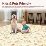 Ultra Soft Area Rug, Non Slip, Stain Resistant, Washable Area Rugs for Living Room, Bedroom, Artful Cream and Tan Blend(Beige)