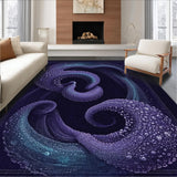 Ultra Soft Area Rug, Non Slip, Stain Resistant, Washable Area Rugs for Living Room, Bedroom, Deep Sea Creature Tentacle Carpet With Artistic Swirl Pattern For Home(Purple)
