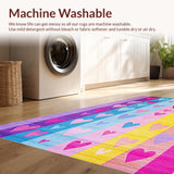 Ultra Soft Area Rug, Non Slip, Stain Resistant, Washable Area Rugs for Living Room, Bedroom, Lively Color Burst Theme(Purple)
