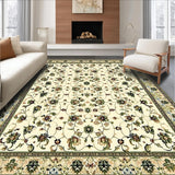 Ultra Soft Area Rug, Non Slip, Stain Resistant, Washable Area Rugs for Living Room, Bedroom, Vintage Floral Hallway with Beige and Green Tones(Beige)