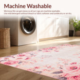 Ultra Soft Area Rug, Non Slip, Stain Resistant, Washable Area Rugs for Living Room, Bedroom, Vibrant Shaggy Pink Essence(Pink)