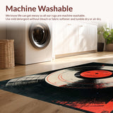 Ultra Soft Area Rug, Non Slip, Stain Resistant, Washable Area Rugs for Living Room, Bedroom, Vibrant Abstract Sound Waves Design(Black)