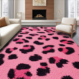 Ultra Soft Area Rug, Non Slip, Stain Resistant, Washable Area Rugs for Living Room, Bedroom, Modern Pink Leopard Bedroom Rug for Teen Girls(Pink)