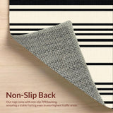 Modern Neutral Striped Non Shedding(Beige)