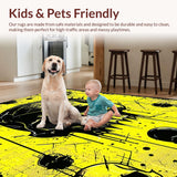 Ultra Soft Area Rug, Non Slip, Stain Resistant, Washable Area Rugs for Living Room, Bedroom, Bold Contrast Cartoon Skull Aesthetic(Yellow)