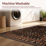 Ultra Soft Area Rug, Non Slip, Stain Resistant, Washable Area Rugs for Living Room, Bedroom, Whimsical Western Star Design(Black)