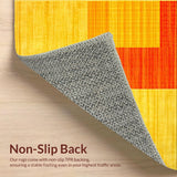 Ultra Soft Area Rug, Non Slip, Stain Resistant, Washable Area Rugs for Living Room, Bedroom, Bold Geometric Tiled Composition(Yellow)