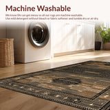 Ultra Soft Area Rug, Non Slip, Stain Resistant, Washable Area Rugs for Living Room, Bedroom, Vintage Forest Animal Imagery(Brown)