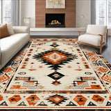 Ultra Soft Area Rug, Non Slip, Stain Resistant, Washable Area Rugs for Living Room, Bedroom, Rustic Vintage Tiled Aesthetic(Beige)