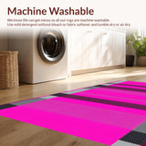 Ultra Soft Area Rug, Non Slip, Stain Resistant, Washable Area Rugs for Living Room, Bedroom, Chic Abstract Color Block Pattern(Pink)