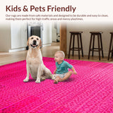 Ultra Soft Area Rug, Non Slip, Stain Resistant, Washable Area Rugs for Living Room, Bedroom, Chic Soft Animal Print Aesthetic(Pink)