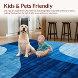 Ultra Soft Area Rug, Non Slip, Stain Resistant, Washable Area Rugs for Living Room, Bedroom, Calming Dark Blue Textured Elegance(Blue)