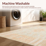 Ultra Soft Area Rug, Non Slip, Stain Resistant, Washable Area Rugs for Living Room, Bedroom, Boho Chic Medallion Natural & Beige Tones(Ivory)