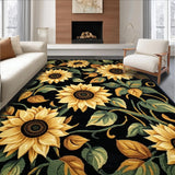 Chic Yellow Floral Aesthetic(Black)