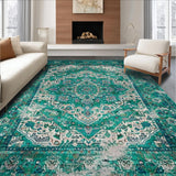 Distressed Floral Medallion Delight(Green)